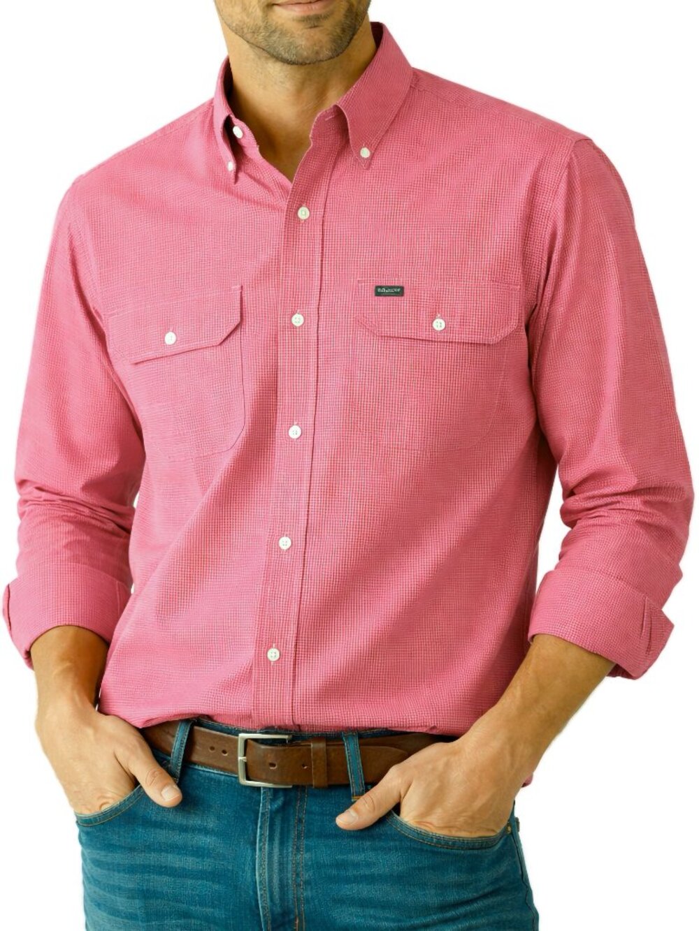 Ralph Lauren Red Gingham Button Down Shirt Long Sleeve Cotton USA L